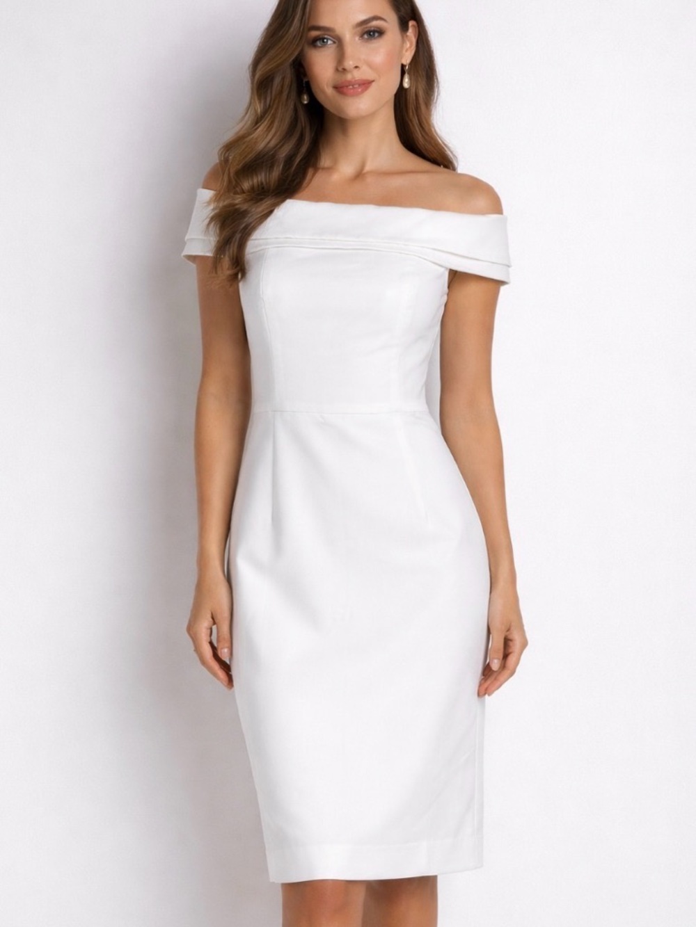 Black Halo Off-Shoulder Sheath Dress 4 Quite Luxury Audrey Hepburn Minimalist